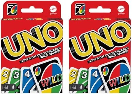 Mattel UNO Card Game 2-Pack Red Edition – Classic Family Card Game Bundle for Kids & Adults, Travel, Parties & Game Night Fun
