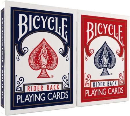 Bicycle Rider Back Playing Cards 2 Pack – Standard Poker Size Decks, Red & Blue Classic Playing Cards for Poker, Blackjack & Family Game Night