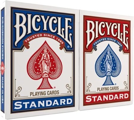 Bicycle Standard Playing Cards 2-Pack – Poker Size Red & Blue Decks for Poker, Bla kjack, Family Game Night & Classic Card Games