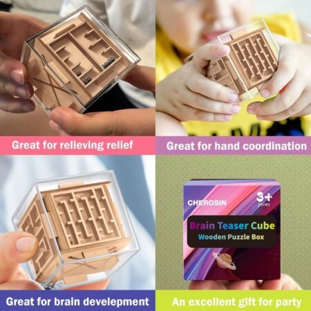 Fidget Puzzle Cube for Kids & Adults – 3D Brain Teaser Toy