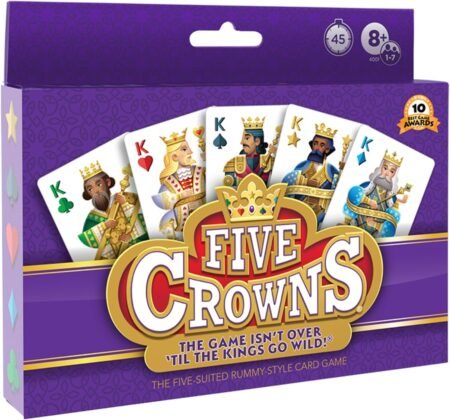Five Crowns Card Game – 5-Suited Rummy Style Family Card Game for Kids & Adults, Ages 8+, 1–7 Players, Travel-Friendly Game Night Favorite