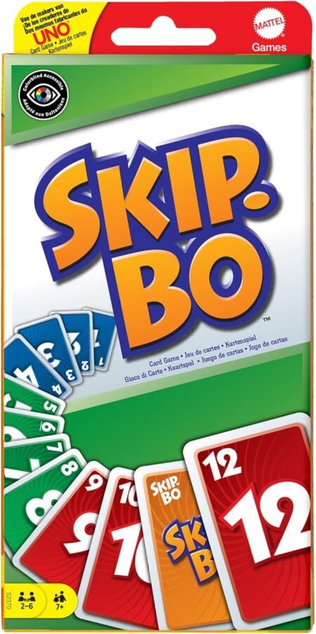 Mattel Games Skip-Bo Card Game – Strategic Sequencing Family Card Game for Ages 7+, Fun Travel & Game Night Card Game from the Creators of UNO (52370)