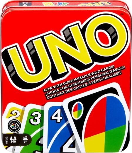 Mattel Games UNO Card Game – Color Blind Accessible Family Card Game for Kids & Adults, Customizable Deck for Game Night, Travel & Parties (Amazon Exclusive)