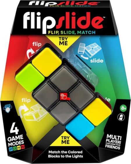 Moose Games Flipslide – Fast-Paced Handheld Electronic Puzzle Game, Color Matching Brain Toy