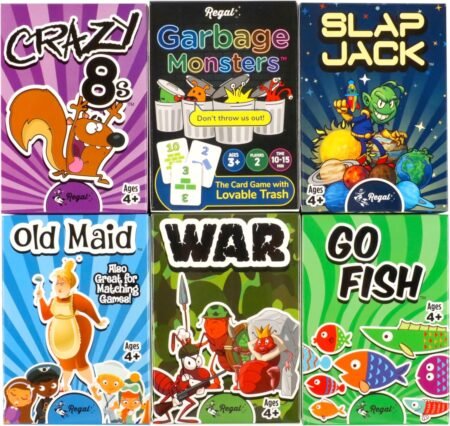 Regal Games Card Games for Kids 6 Classic Family Card Game Set