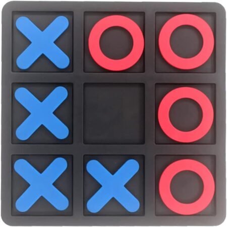 Tic Tac Toe Board Game – Classic Family Strategy Game for Kids & Adults, Durable Plastic Tic Tac Toe Game Board, 15 x 15 cm Educational Travel Game