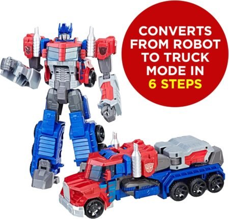Transformers Heroic Optimus Prime Action Figure – 11-Inch Large-Scale Robot Toy, Converts to Truck, Transformers Toy for Kids Ages 6+