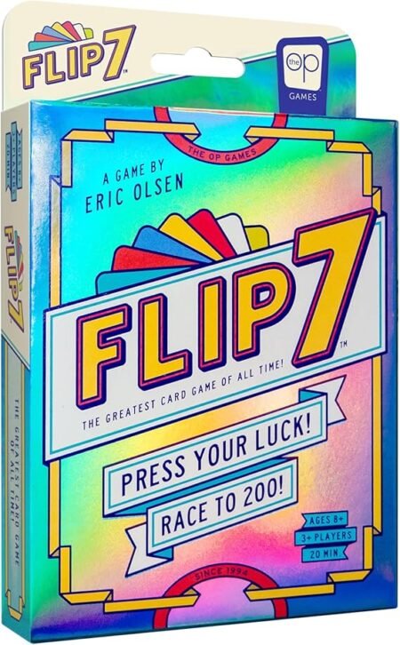 USAOPOLY Flip 7 Card Game – Fast-Paced Press Your Luck & Strategy Family Game, Easy-to-Learn Party Card Game for 3+ Players, Ages 8+